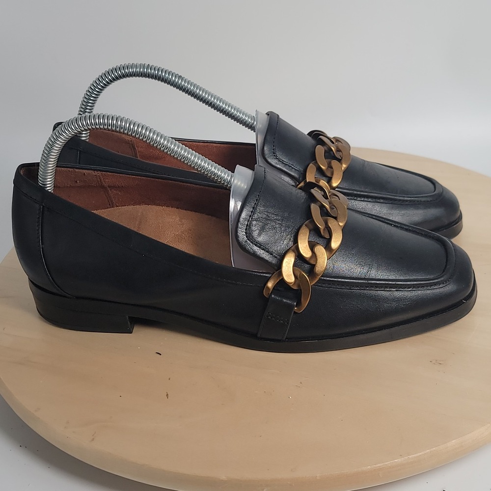 Vionic Women's Leather Chain Loafers Mizelle Black Size 8